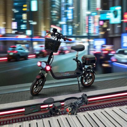 صورة سكوتر درفت إلكتروني بلوتوث – تصميم جرافيتي أزرق